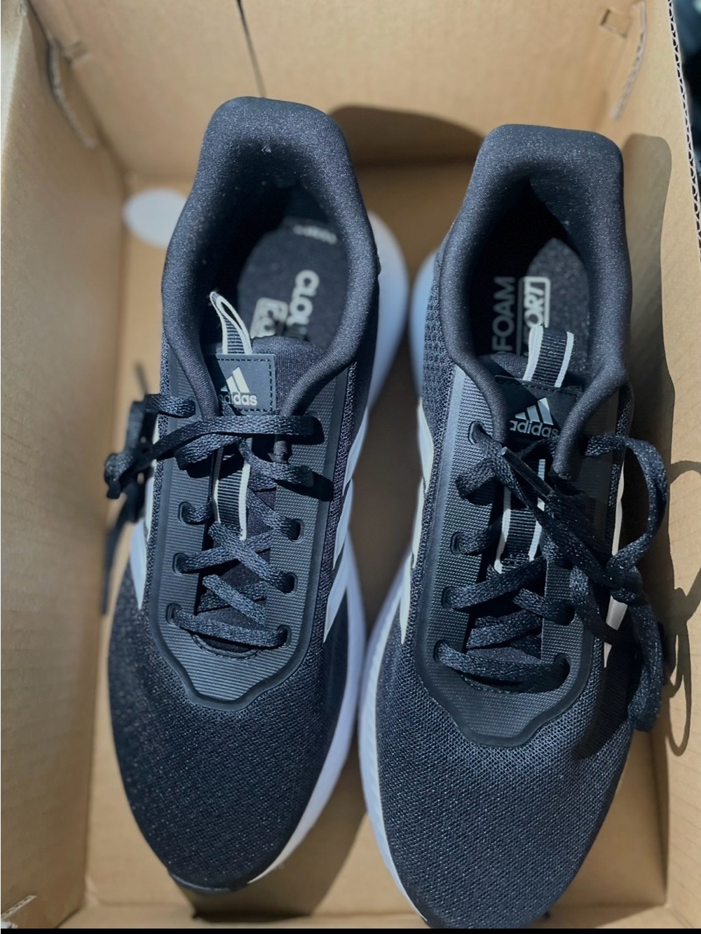 X_PLRPATH Adidas Black and White Foam Sport Sneakers